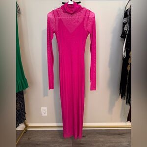 Elegant Pink Long Sleeve Dress
